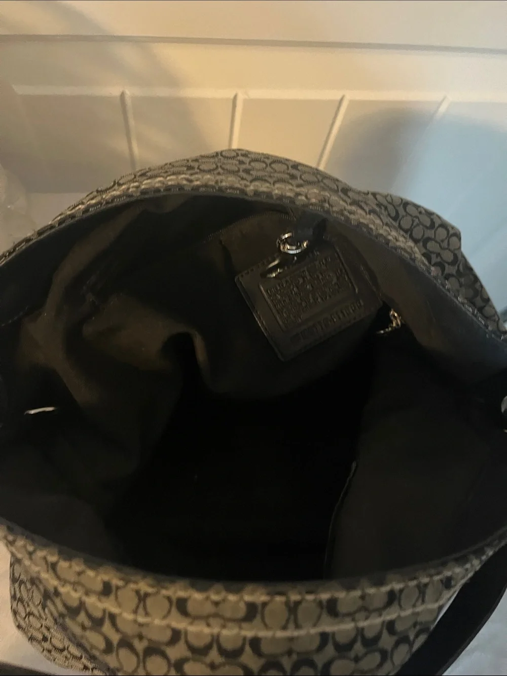 Coach signature Black and Gray Patterned Women’s Shoulder Bag